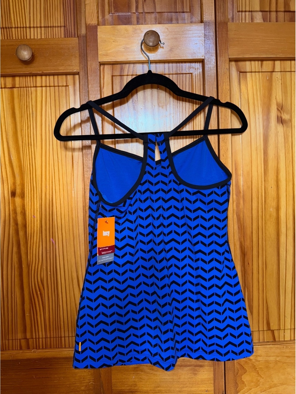 Lucy blue patterned strappy tank top